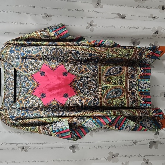 CHICOS PAISLEY TUNIC /BLOUSE M/ L - Picture 1 of 8